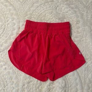 Lululemon pink Women’s track that high rise shorts size 4